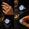 Artisan Meadow Blue white Floral Ring